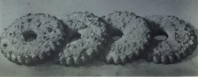 Cake "Butterkeks Ring." Foto aus dem Buch „Herstellung von Gebäck und Kuchen“, 1976 