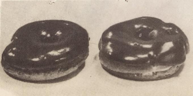 Cake „Brandteig Ring mit Sahne.“ Foto aus dem Buch „Herstellung von Gebäck und Kuchen“, 1976