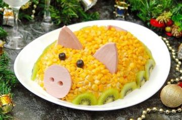 Salate als „Schwein“ für das neue Jahr