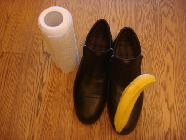 Bild vom Autor (polish Schuhe schälen von einer Banane)
