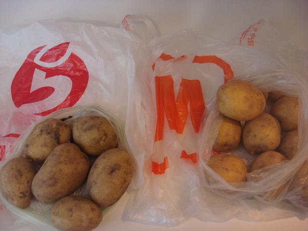 Gemachtes Bild vom Autor (links Kartoffeln von „Pyaterochka“, rechts von dem „Magnit“)