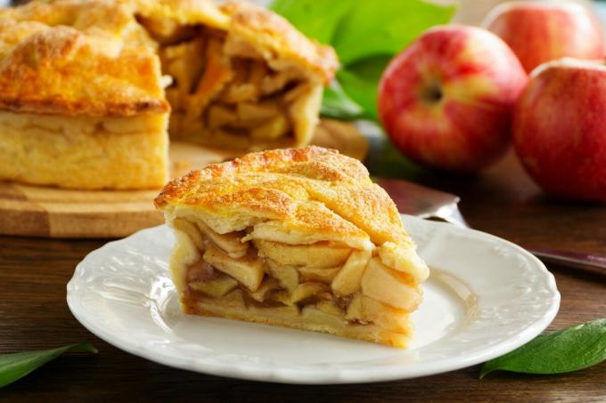 Amerikanische Apfelkuchen. Draußen knusprig Teig innen - Äpfel. Fotos - Yandex. Bilder