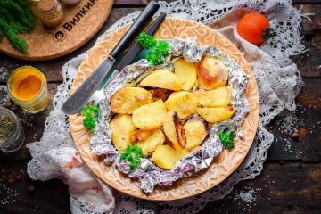 Kartoffeln in Folie im Ofen gebacken