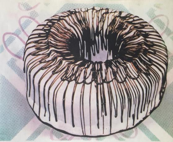 Cake "Ring". Foto aus dem Buch „Herstellung von Gebäck und Kuchen“, 1976