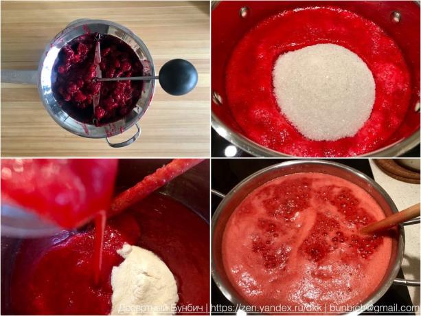 Verfahren zur Herstellung einer flüssigen jam von Stachelbeere und Johannisbeere rot