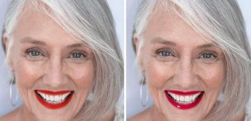 Wie man sieht eigentlich für Frauen 50-60 mit einer matten Lippenstift