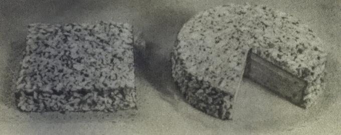 Kuchen-Geschenk. Foto aus dem Buch „Die Produktion von Kuchen und Torten,“ 1976 