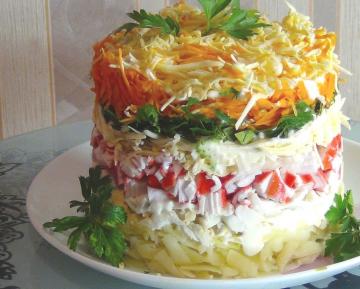 New Crab Salat "Velvet". Glauben Sie mir, Sie es für alle Feiertage kochen !!!